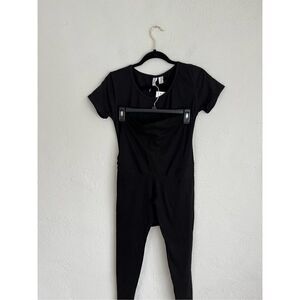 Rumor Has It Maternity Cotton Black Tee & Pant Set,Size Small